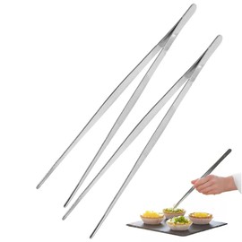2pz Pinzas Precision Chef Emplatar Decoración Cocteleria Restaurante Accesorio Cocina Cafeteria Acero Inoxidable 20cm Prepara Alimentos Comida Perfecta Paquete 2 Piezas