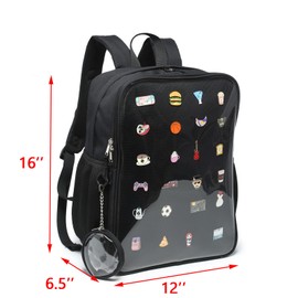 CHERRY SAUCE Unisex Ita Bag with insert Pin Kawaii Cute Display Backpack Anime Cosplay Outdoor Mountain Climbing