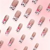 Leopard Print Press on Nails Flower False Nails with Polka