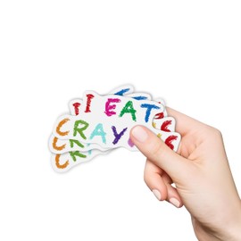 (3Pcs) I Eat Crayons Stickers, Funny Saying Stickers, Cute Crayons Stickers, Water Assitant Die-Cut Vinyl Stickers Decals for Laptop Phone Kindle Journal Water Bottles, Stickers (2 Inches)