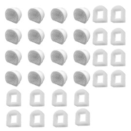 Pet Fountain Filter Replacement, Compatible with Multiple Pet Water Dispensers Water Bowl (16 Carbon Filters+16 Foam Filters)