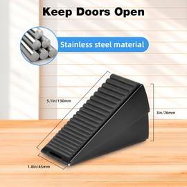 TOWODE Heavy Duty Large Door Stopper 2 PCS Adjustable High Tall Wedge Door Stopper with Non-Slip Rubber Stainless Steels Doorstop for Bottom of Door