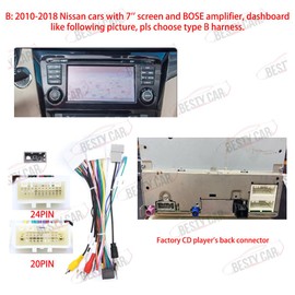 Arnés de cableado de alimentación de radio estéreo de coche de 16 pines Canbus Box para Nissan X-trail Teana Navara Qashqai Sentra soporte fábrica BOSE amplificador OEM cámara de respaldo