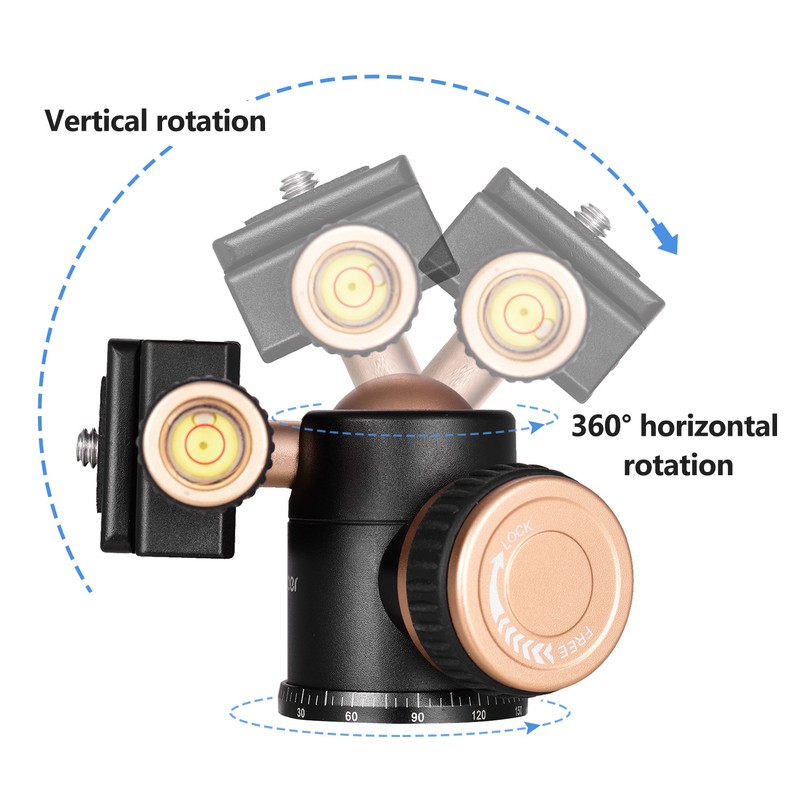 Andoer Q30 CNC Panorama Tripod Ball Head Aluminum Alloy Material