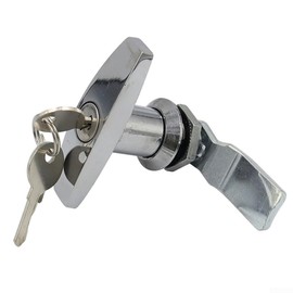 T Handle Lock, Rustproof T Shape Handle Lock with Keys Trailer Caravan Industrial Cabinet Garage Door Locks(Silver)