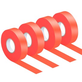 YLTOLOO 4 Pcs Orange Flagging Tape, Non-Adhesive Plastic Ribbon Neon Tapes, 0.78”x788’ Marking Tape for Boundaries and Hazardous Areas, Tree Marking, Hunting, Trail Marking