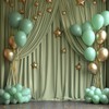 ESGOTBME 10x7ft Wrinkle Free Sage Green Backdrop Curtain for Parties