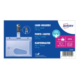 Avery 4826 Security Badge Holder with Clip, 85 x 54 mm - Pack of 25