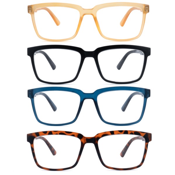 FEIVSN Mens Reading Glasses for Women Men PC Wide Square