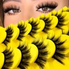 7 Pairs of 3D False Eyelashes, Cat Eye, Fluffy Volume,