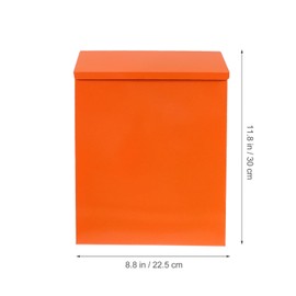 Veemoon Wall Mounted Orange Locked Mailbox, Iron Post Mailbox with Lock Hook Key, Large Capacity Mail Box for Home Courtyard Outside Wall Hanging