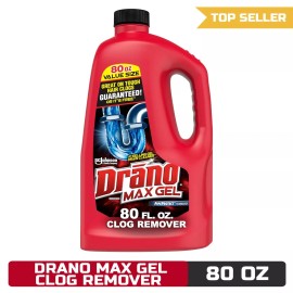 Drano Max Gel Drain Clog Remover, 80 oz - Unclogs Showers and Sinks