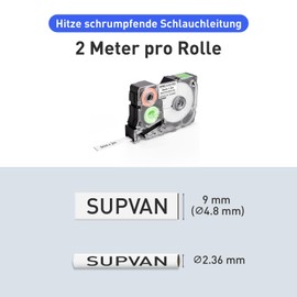 SUPVAN G15M Heat Shrink Tube 2:1, Heat Shrink Tube White for Cable Insulation, Marking, Cable Bundling (Diameter 4.8 mm, 2 m)