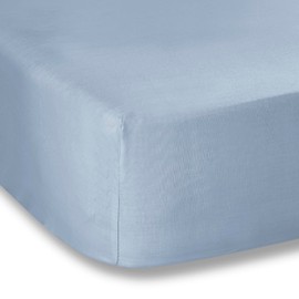 Plain Dyed Denim Fitted Sheet 105x200cm 100% Cotton Percale