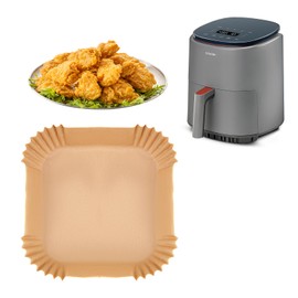 Katomi Airfryer Baking Paper - Pack of 100 Baking Paper Cuts for Hot Air Fryer, Non-Stick & Environmentally Friendly, 20 cm, Ideal for Family, Christmas & Birthday