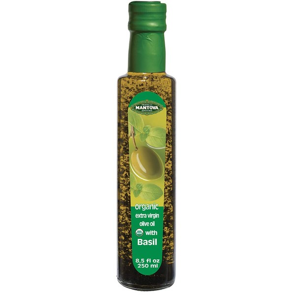 Mantova Basil Organic Extra Virgin Olive Oil, 8.5-Ounce Bottles (Pack of 3)