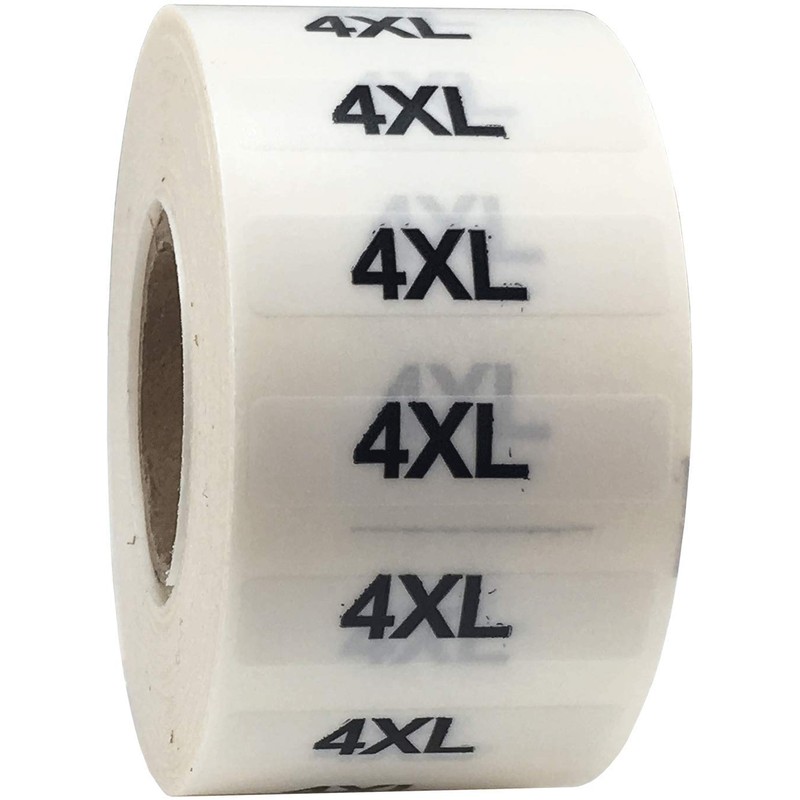 Clear 4XL Clothing Size Strip Stickers | 32 mm x