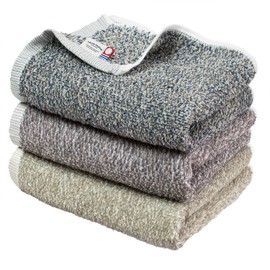 Trampalan Imabari Towel Face Towel, Set of 3, Eco Mix Imabari Towel Certified, Water Absorbent, 100% Cotton (Assorted)