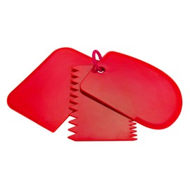 Harniruco Plastic Scraper, Three Piece Spackle Tool Set. Versatile, Can be Used for Spackle and Caulk Adhesives, Fibreglass Resins, Putty, Etc. Reusable and Portable