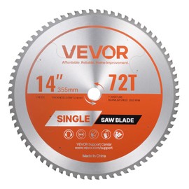 VEVOR Circular Saw Blade, 14 inch Diameter, 72 Sharp Alloy Teeth, 1 inch Arbor, Fine Finish, Metal Cutting Blade for Circular Saw, with Noise-Reducing Heat Vents, for Cutting Steel and Aluminum