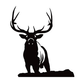 Bull Elk Decal Bull Elk Sticker Bull elk for Truck 7107 by Waterfowldecals (Medium, Black)