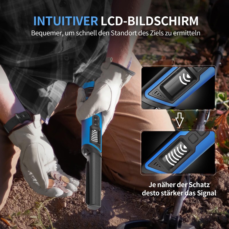 DR.ÖTEK Pinpointer Metal Detector Small, IP68 Fully Waterproof Handheld Pin