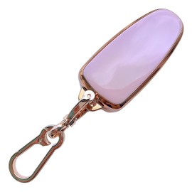 Pink Soft TPU Key Fob Cover Case for Ford, Keychain, Accessories for Ford C-Max Edge Escape Expedition Explorer Flex Focus Taurus Lincoln MKS MKT MKX Navigator 5 Buttons Smart Remote Key (for Ford A)