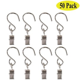 Mydio 50 Pack Stainless Steel Curtain Clip String Party Light and Outdoor Activities Wire-Party Supplies (2.4in Long)