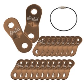 DaLaCa Aluminum Universal Hardware Rope Tensioner Tent Tarp Rope for Tension 20 Pieces Fits up to 0.2 in (5 mm) (Brown)
