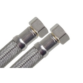 SFX® Flexible Hose 150 cm Reinforced Hose - 3/8 Inch Nut x 1/2 Inch Nut Connection Hose Extension Hose Drinking Water Hose Connection Hose 1500 mm