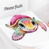 Christmas Pink Turtle Toilet Cover Sticker Decals,Spring Flower Leaf Butterfly