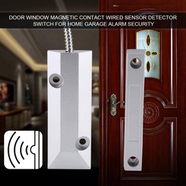 Wired Metal Door Window Magnetic Sensor Detector Switch Alarm Home Garage Security Kit