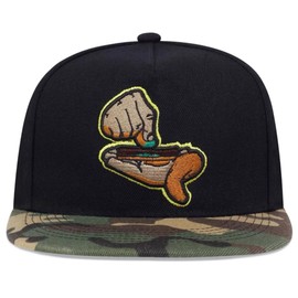 Sproutsy Men's Hat, Hip Hop Baseball Cap, Unisex, Flat Visor, Straight Embroidery, Camouflage, black