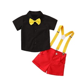 Lito Angels Mickey Costume Suspender Suit Fancy Dress Up Set for Kids Boys Age 3-4 Years (Tag number 110)