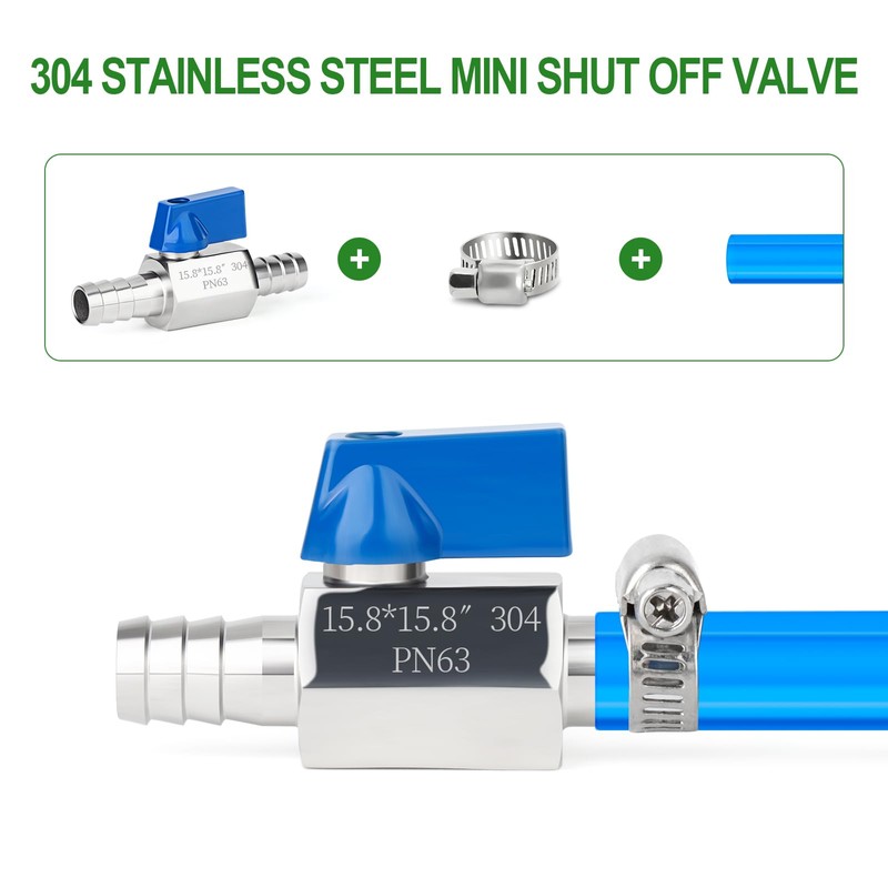 TAISHER 1PCS 304 Stainless Steel 5/8" Mini Ball Valve Shut