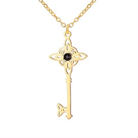 UNIFT Witches Knot Necklace for Women Pendant Necklace Celtic Cross Witch Jewelry Witches Celtic Knot Charm Stainless Jewelry Good Luck Gift (monolayer, gold)