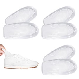 3 Paar Fersenkissen, Transparente Fersenpolster Schuh Einlagen mit 1 cm Erhöhung, Fersenkeil für Alltag und längeres Stehen, PU Material für Mehr Komfort Fersenkissen für Schuhe Höhen, Männer Frauen
