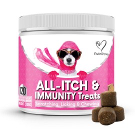 NutriPaw NutriPaw All-Itch Immunity Treats For Dogs - Soothe Itchy Paws, Eyes, Ears, Skin - Stop Itching, Licking, Scratching - Perfect for Small, Medium & Large Dogs - Supports Seasonal Itching
