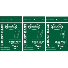 EnviroCare Replacement Vacuum Cleaner Dust Bags Made to fit Shop Vac All Around Type A 9 Pack