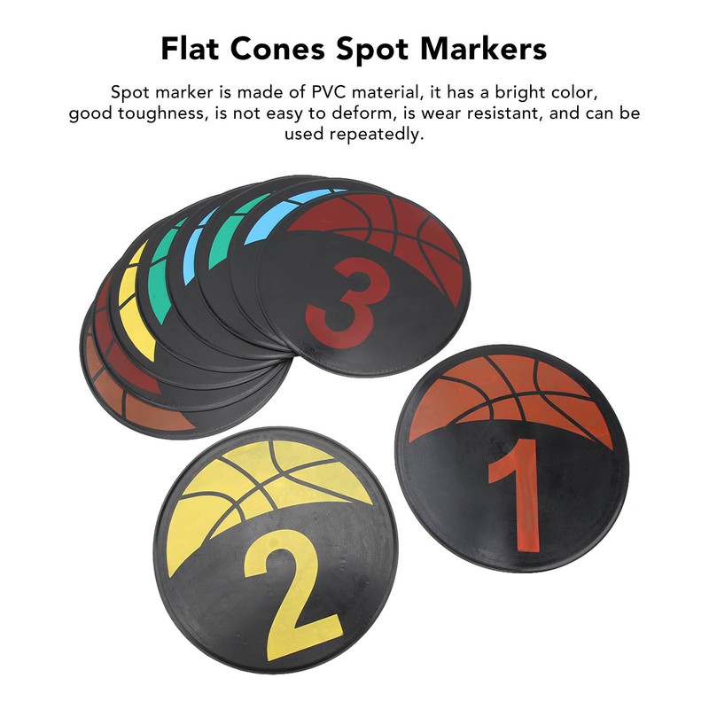 Flat Cones Spot Markers Numbered Floor Spot Markers Set Soccer