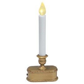 Tru Guard 9" Gold Battery Operated LED Flickering Flame Candle w Light Sensor (4 Pack)