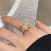 Dtup Anillo De Flor Giratorio Anti Estrés Chapado En Oro