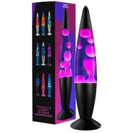 JAMBO 16" Beautiful Lamp- Purple with White/Pink Wax, Relaxing Liquid Lamp for Living Room Office Bedroom Adults Teens Kids, Magma Light, Night Light Nightlight, Home Decor