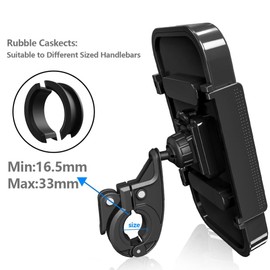 Anatch Phone Holder Waterproof Motorcycle Phone Mount with Touch Screen 360° Rotatable Smartphone Holder for Cellphones, Black