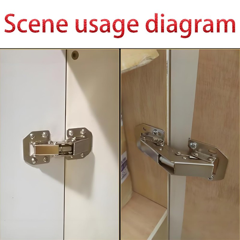 2 Pieces Hidden Hinges Soft Close Surface Mount Kitchen Cabinet