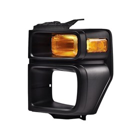 G-PLUS Headlight Trim Bezel with Parking Turn Signal Light, Compatible With 08-14 Ford E150/08-14 Ford E250/08-19 Ford E350 (Driver Side (Left))