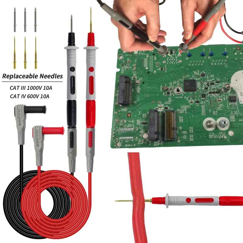 MAKEITPRO - Kit de cables de prueba de multímetro con