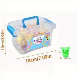 Random Style Squishy Toy, 36/72pcs Cute Squishy Animal Toy with Storage Box, Pinch Toy Gift, Party Favors Classroom Prize, Christmas Gifts for Kids:_Random Color_72pcs (2 Boxes)