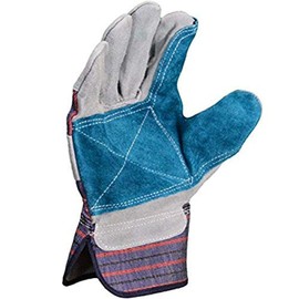 Azusa Safety S96112 Safety Work Gloves, Leather, Large, Natural/Blue (Pack of 12 Pairs)