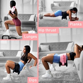 Premium Hip Thrust Belt Set - Ultimate Glute Workout set with stretch band included for Perfect Glute Bridges and Effective Hip Exercises